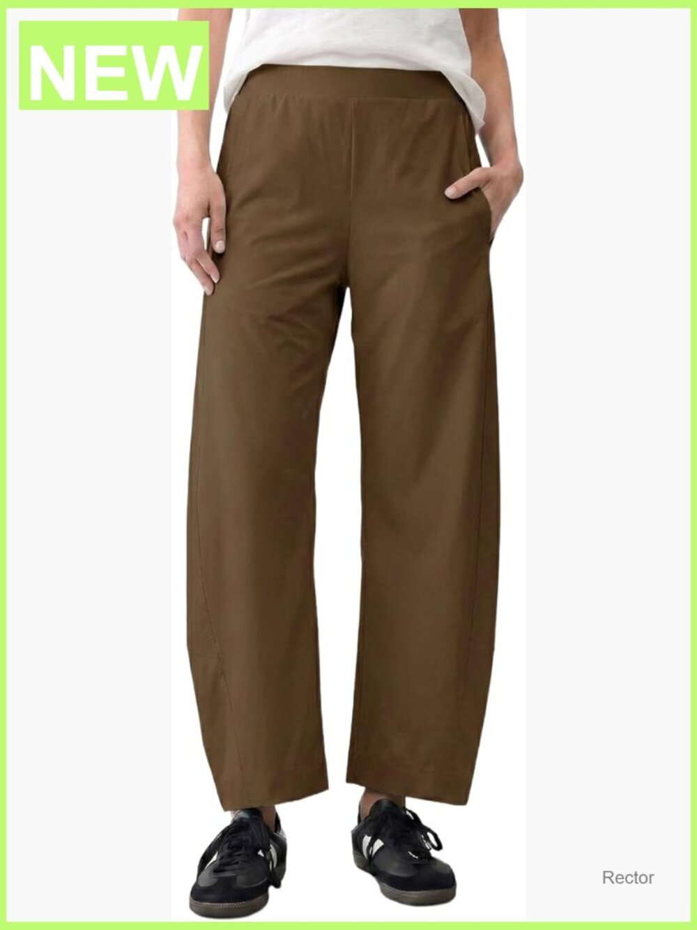 Wide Leg Barrel Pants for Women Elastic Quick Dry Travel Crop Ankle Golf